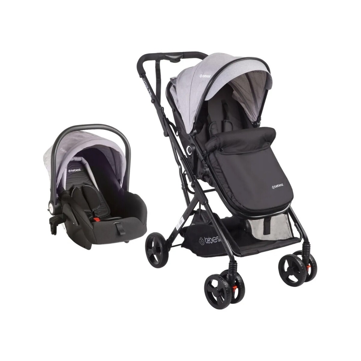 Coche de bebé Bebesit Travel System Vox con cubrepiés - Gris 