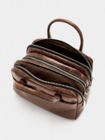Bolso Bowling Efecto Craquelado marron
