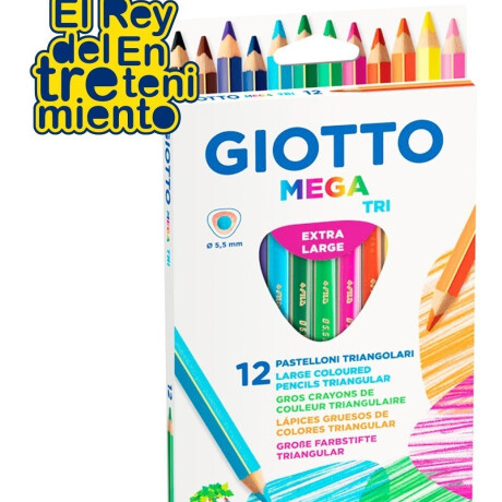 Lápices Colores Giotto X12 Mega Tri Punta Gruesa Lápices Colores Giotto X12 Mega Tri Punta Gruesa