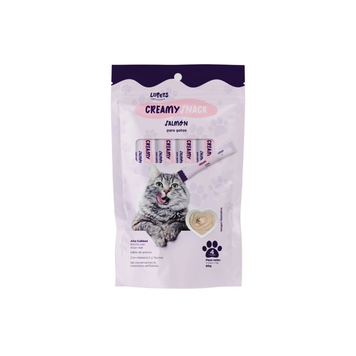 Creamy Snacks Lopets Gato 60 Gr (Salmón) 