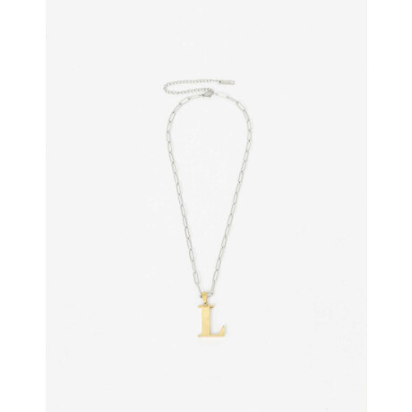 Cadena De Acero Inicial Letra ''l'' Combinacion Bicolor