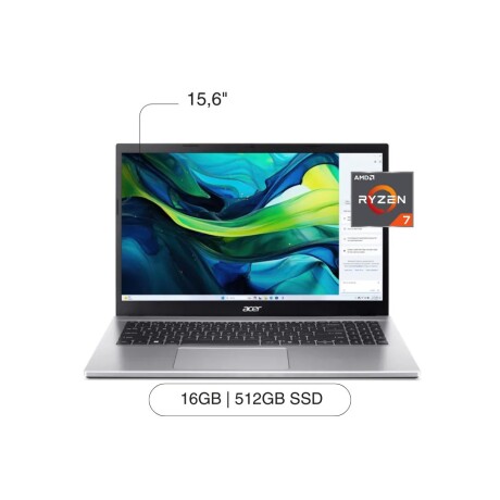 Notebook ACER Aspire Go 15,6' FHD 512GB / 16GB RAM Ryzen 7-5825U W11 Notebook ACER Aspire Go 15,6' FHD 512GB / 16GB RAM Ryzen 7-5825U W11