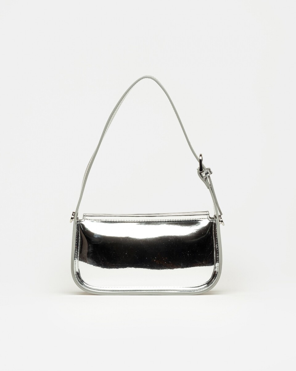 Cartera al hombro Leaf en efecto cuero charol - Metalizado 