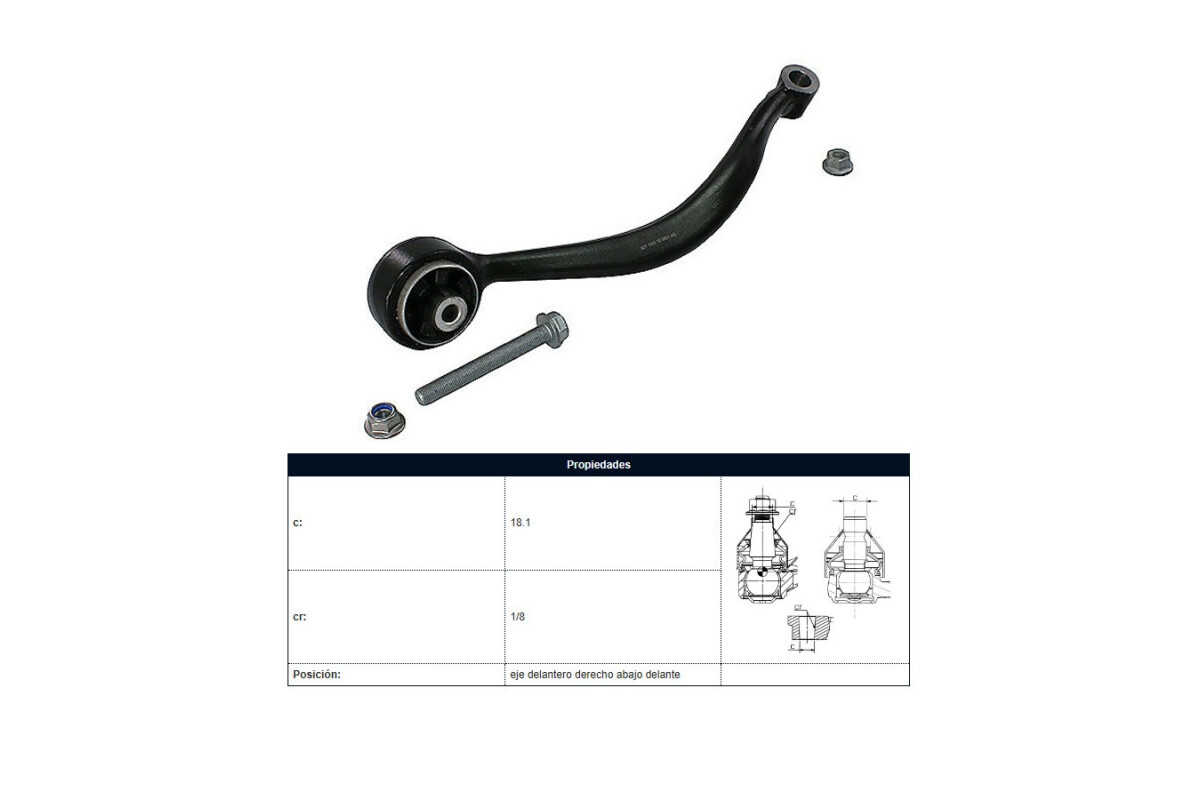 Brazo De Suspensión BMW X3 Xdrive 20I / Sdrive 20I (F25)/X3 Xdrive 28I (F25)/X3 Xdrive 35I (F25) 11-17 Izq Brazo De Suspensión BMW X3 Xdrive 20I / Sdrive 20I (F25)/X3 Xdrive 28I (F25)/X3 Xdrive 35I (F25) 11-17 Izq
