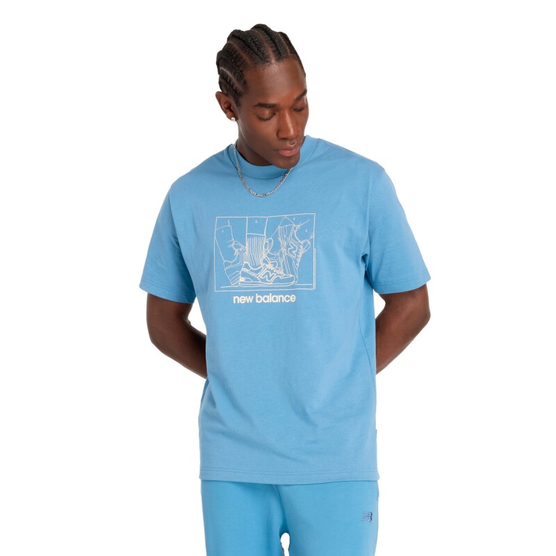 Remera New Balance de Hombre - ATHLETICS RELAXED- MT43557HEB HERONBLU