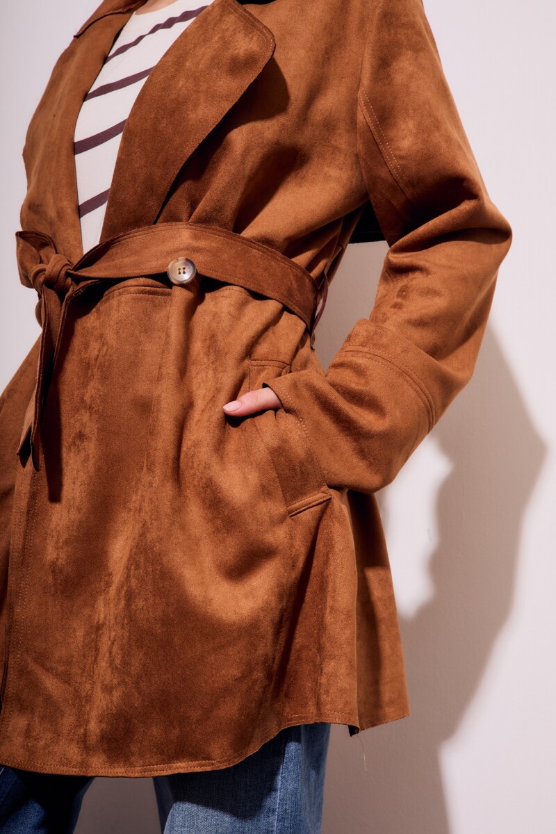 Trench Gamuza Vegana Camel