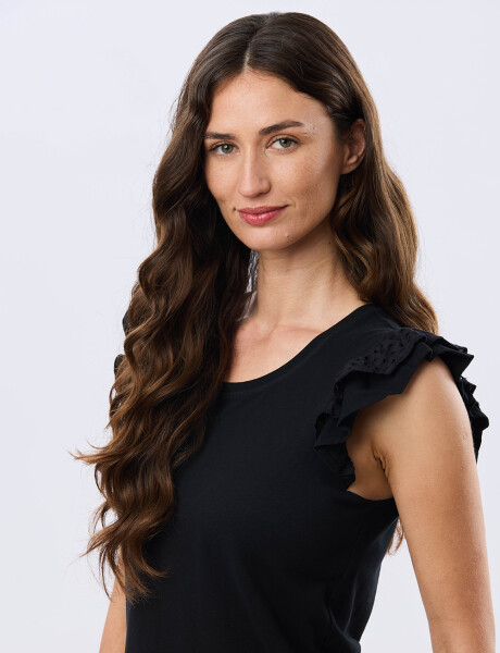 REMERA LISA DE ALGODÓN Negro