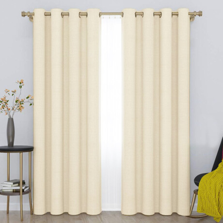 Set x2 Cortina Blackout 140x230 Cm Living Dormitorio Natural