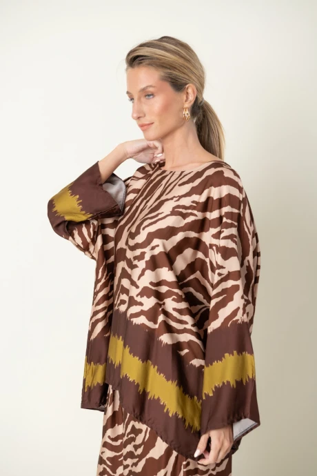 BLUSA OJO DE TIGRE chocolate