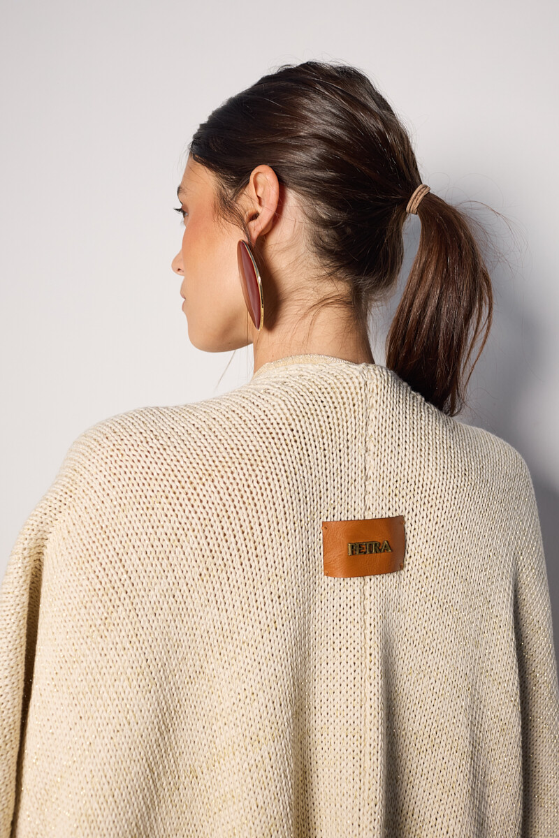 Ruana Matiz Beige/Dorado