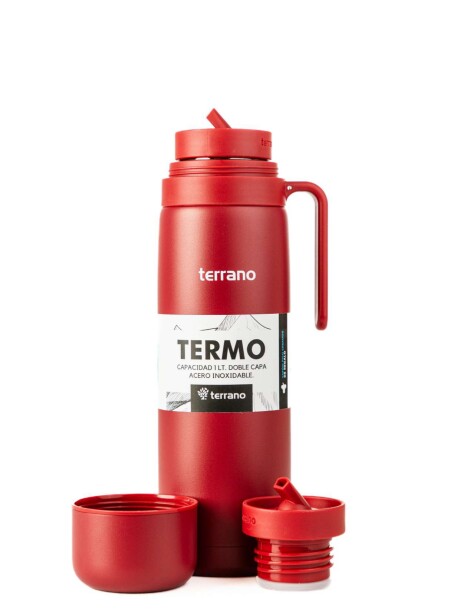 Termo con Manija Rígida Color Rojo