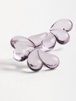 Pendientes Media Flor Transparente gris