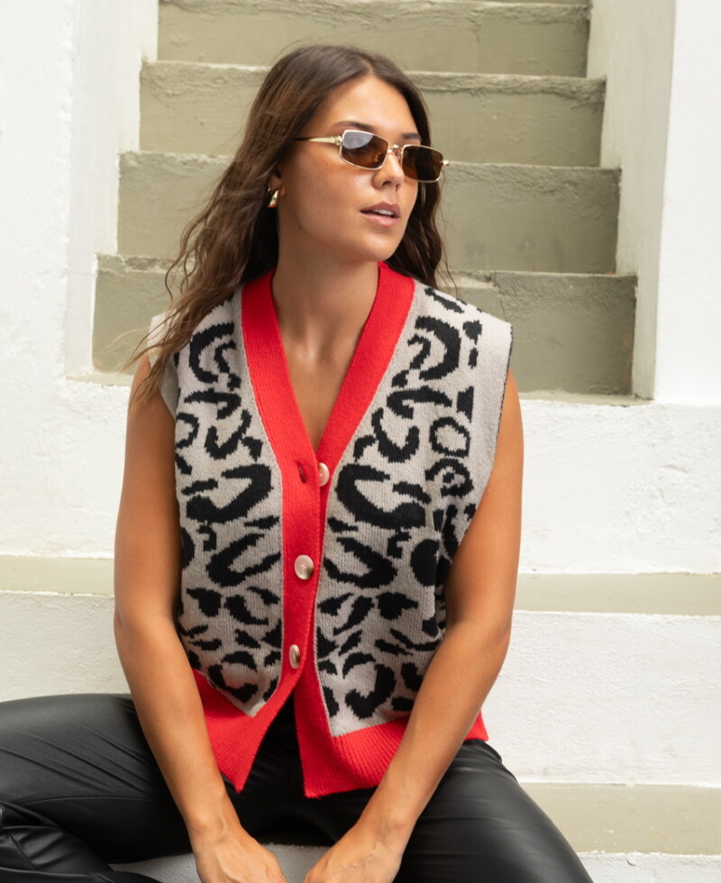 Chaleco Print rojo
