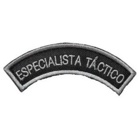 Parche bordado medialuna de brazo - Especialista Táctico Gris