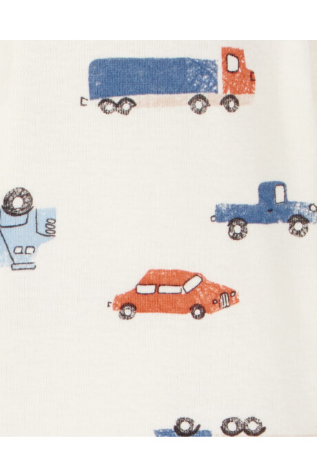 Pijama una pieza de algodón, diseño autos. Talles 12-24M Sin color