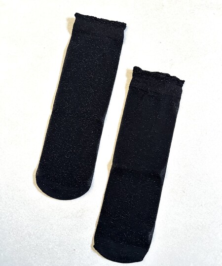 MEDIAS CORTAS LUREX NEGRAS