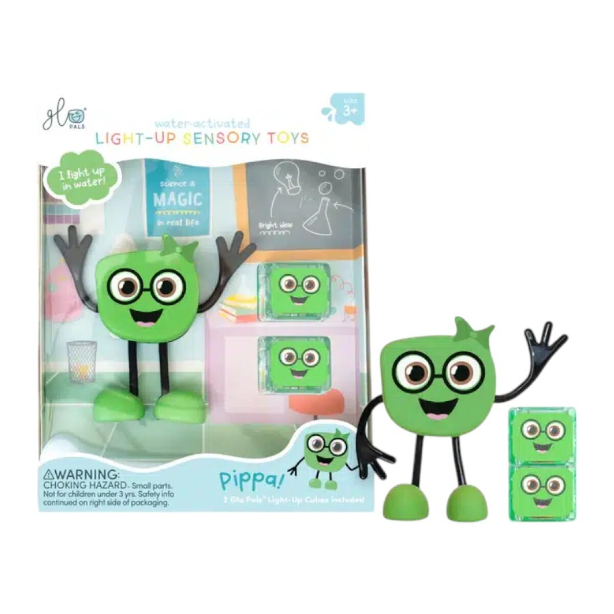 Glo Pals cubos luminosos con personaje - Verde 