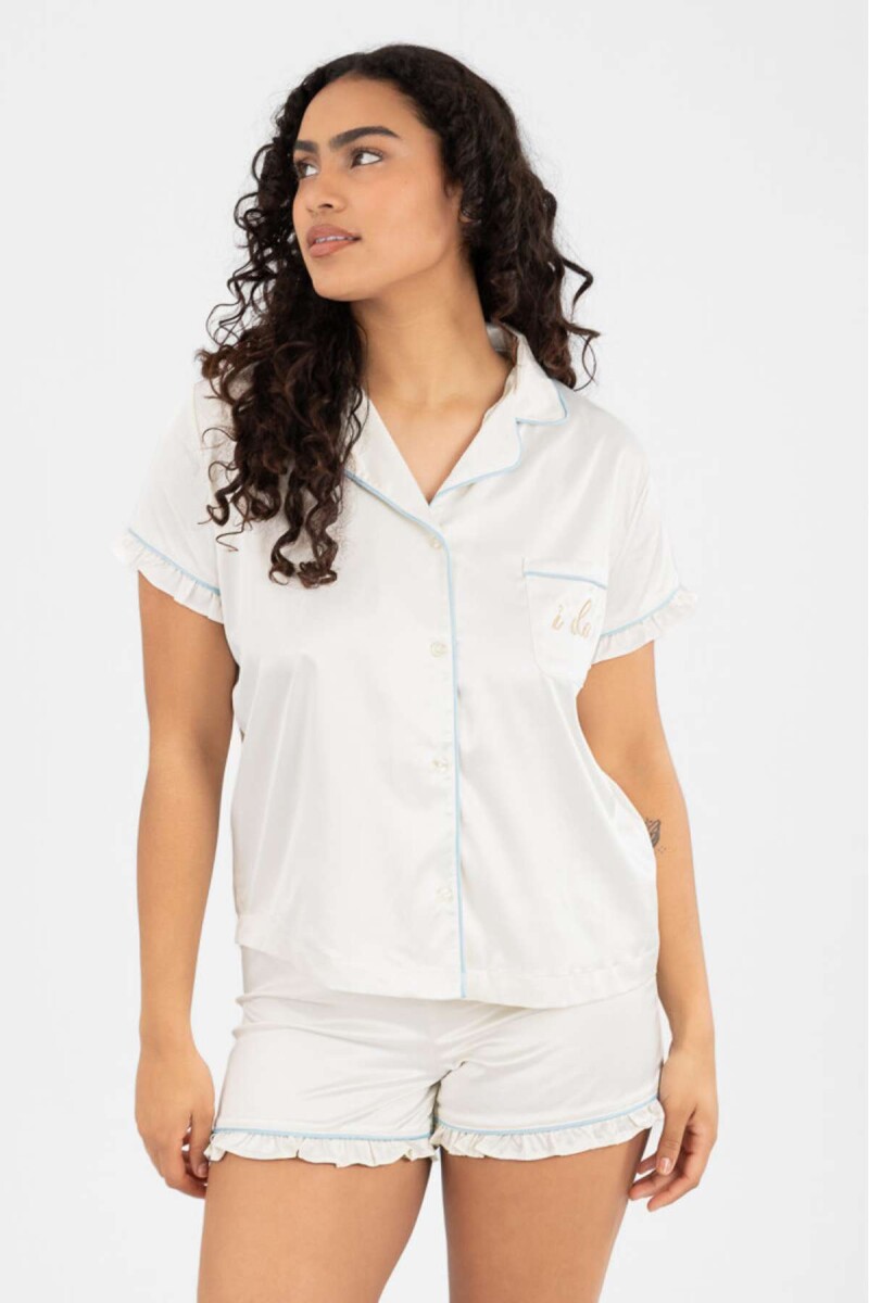 Pijama happy ruffle - Marfil 