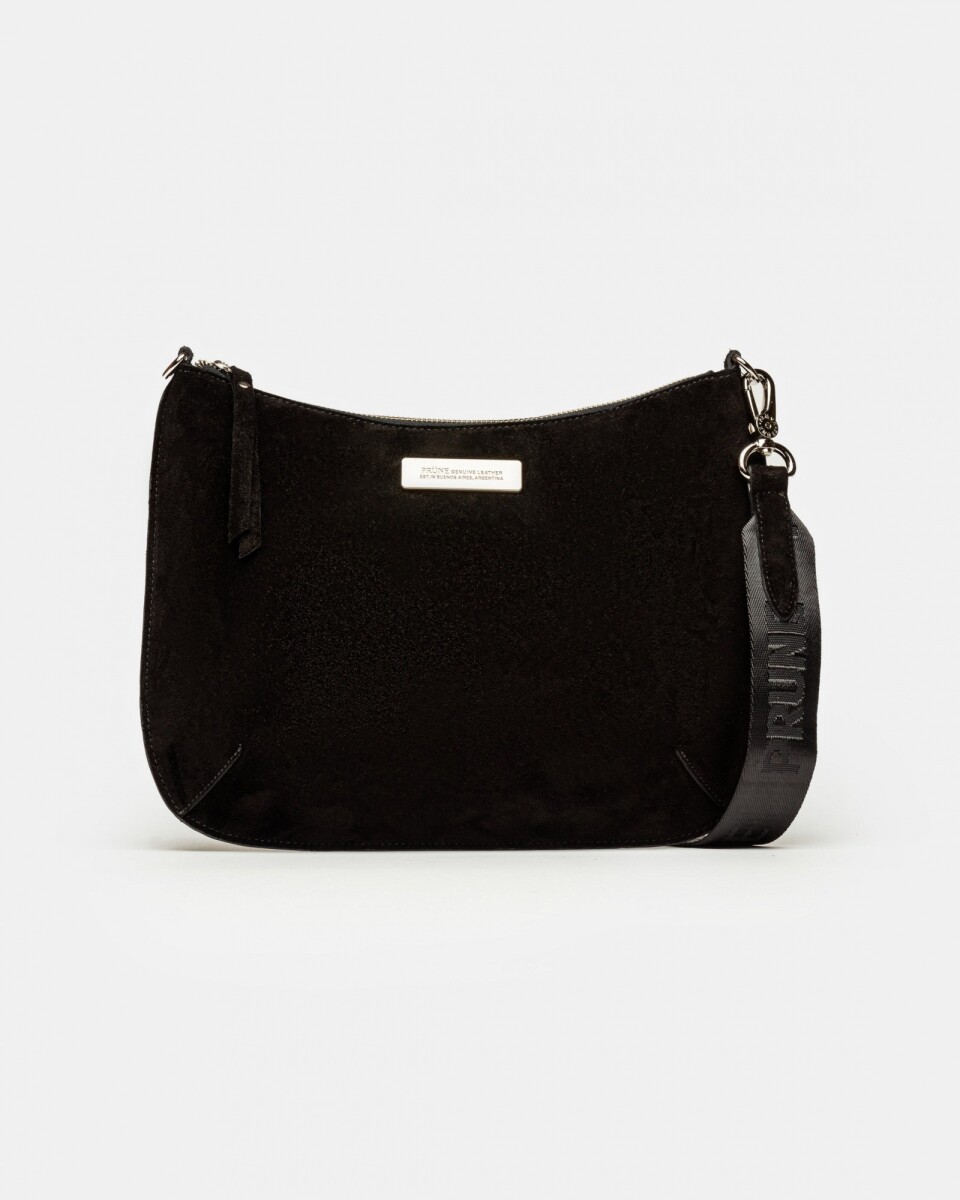 Bandolera Mia en cuero gamuza - Negro 