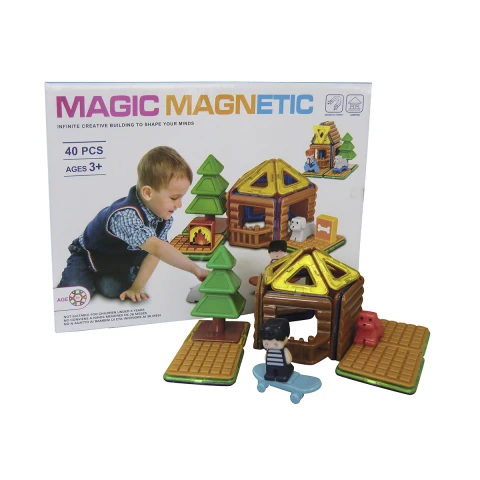 Juego de Bloques Magnéticos Colorido con 40 Piezas U