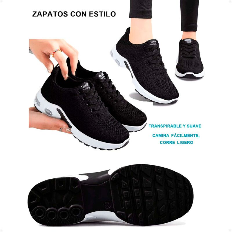 Championes De Dama Calzado Deportivo Gran Comodidad Running Negro Talla 36