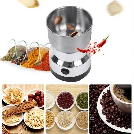 Molinillo Eléctrico de Café y Granos c/Bowl Acero Inox 100Gr Plateado