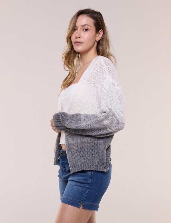 Cardigan Calado GRIS/MULTI