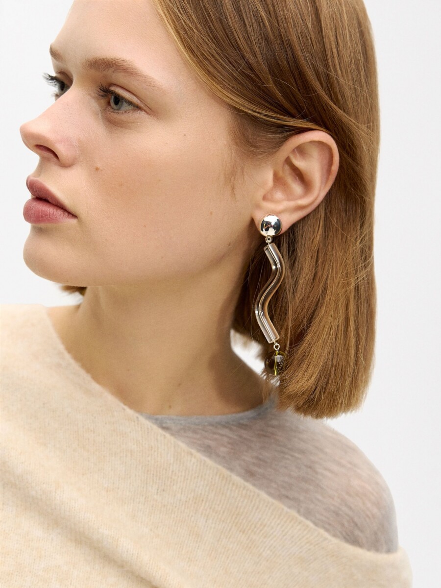 Pendientes Onda Transparentes verde