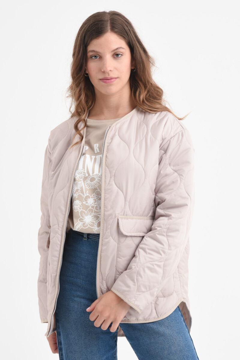 Campera capitoneada Beige