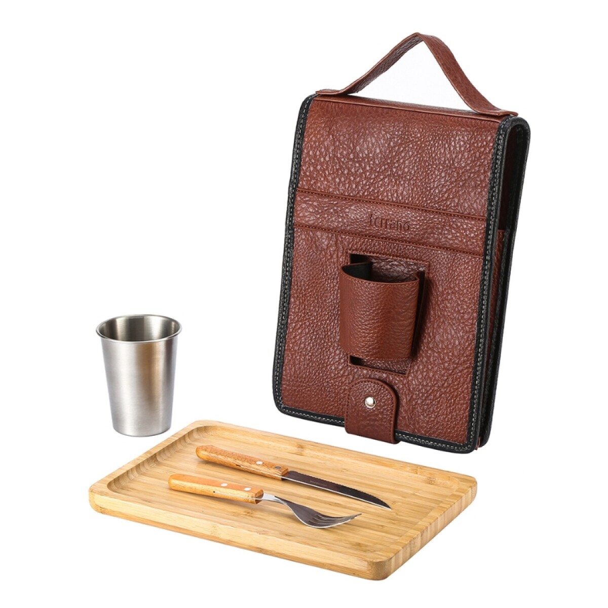 Set Parrilla Asador con Vaso Terrano - MARRON 