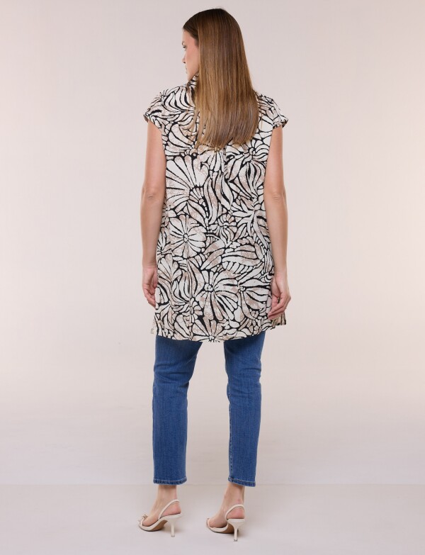 Tunica 2 Ways Printe NEGRO/BEIGE