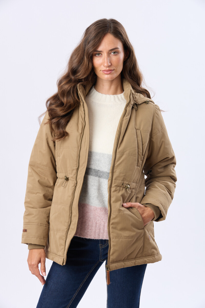 CAMPERA DE ABRIGO CON FORRO DE SHERPA - Beige 