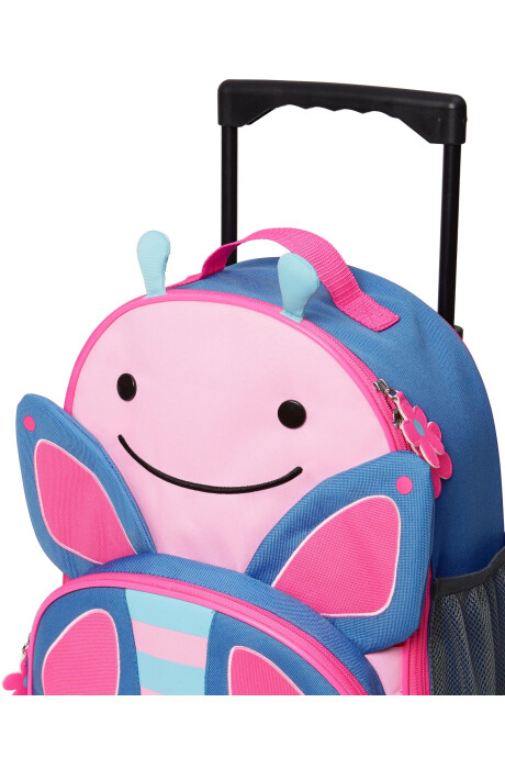Mochila con rueditas, diseño mariposa Sin color