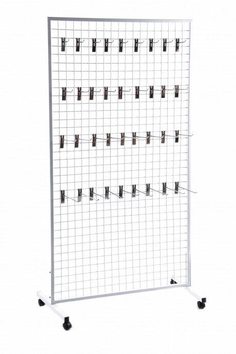 Exhibidor Comercial Cuadriculado Reja Con Ruedas Exhibidor Comercial Cuadriculado Reja Con Ruedas