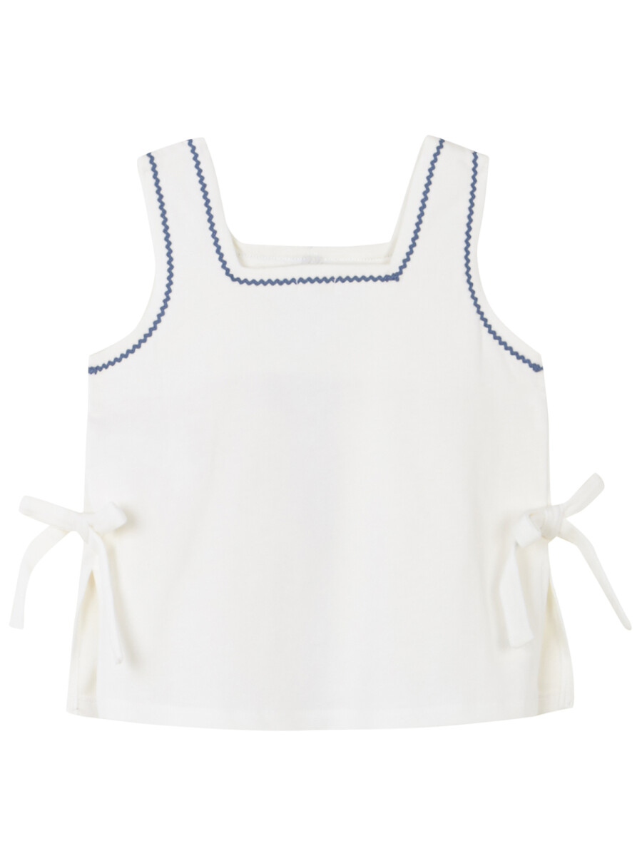 Camiseta Con Lazos Blanco