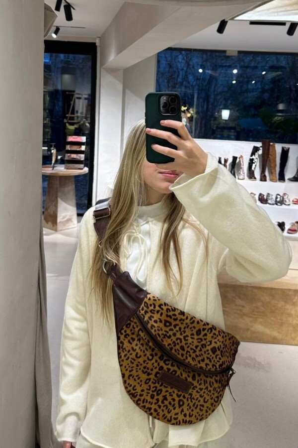 Leather Fanny Pack XL Leopard
