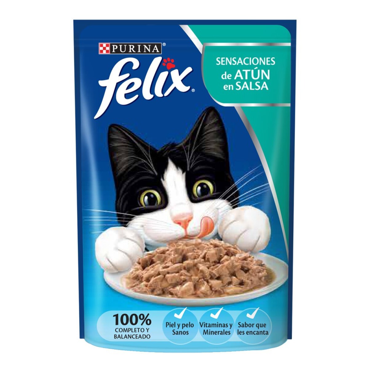 ALIMENTO HÚMEDO FELIX SENSACIONES ATÚN EN SALSA 85G 