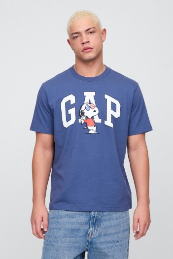 Remera Logo Gap Snoopy Hombre Quiet Blue