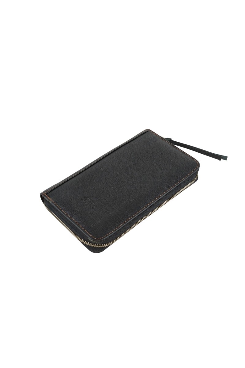Porta pasaporte y documentos de viaje Negro