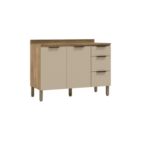 BAJO MESADA CON TAPA 3 GAVETAS MOBILIARIO COCINA MDP VIV GAMAS DE BEIGE