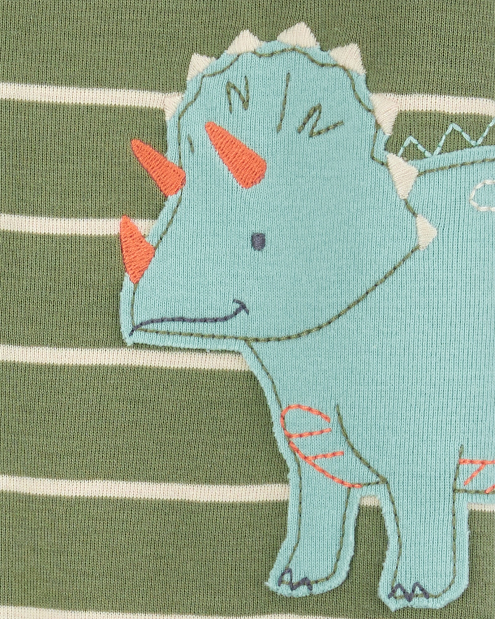 Pijama una pieza de algodón, con pie, estampa dino Sin color