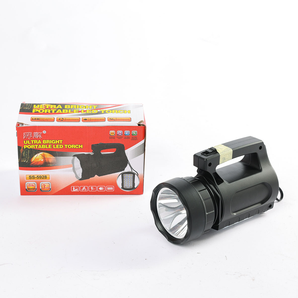 LINTERNA GRANDE PARA CAMPING RECARGABLE DOBLE LED 