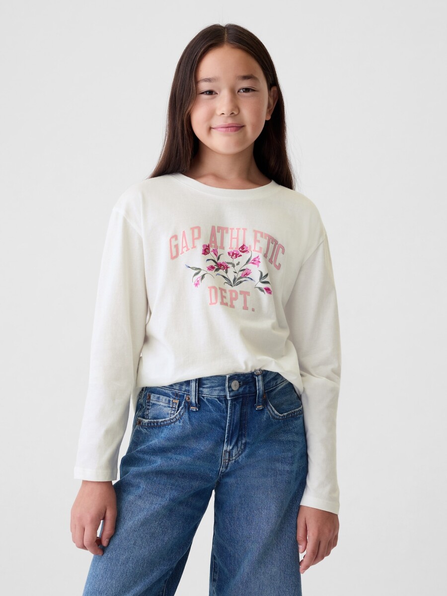 Remera Logo Gráfico Manga Larga Niña - New Off White 