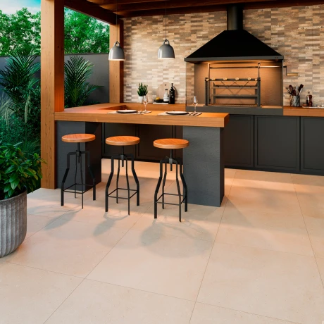 Semi Gres Efecto Tallado Acetinado 75X75Cm Piso Revestimiento GAMAS DE BEIGE