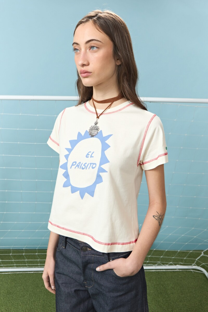Remera con pespunte blanco