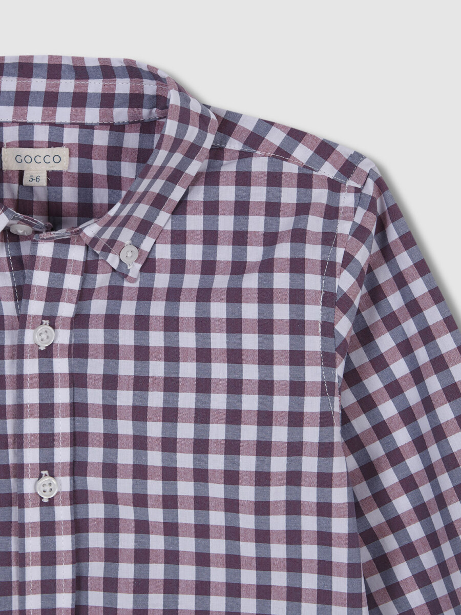 Camisa Cuadro Vichy Rosa