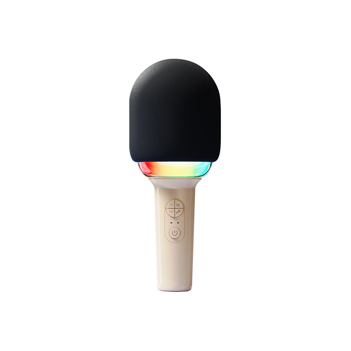 Micrófono inalámbrico con altavoz y luces LED color beige 