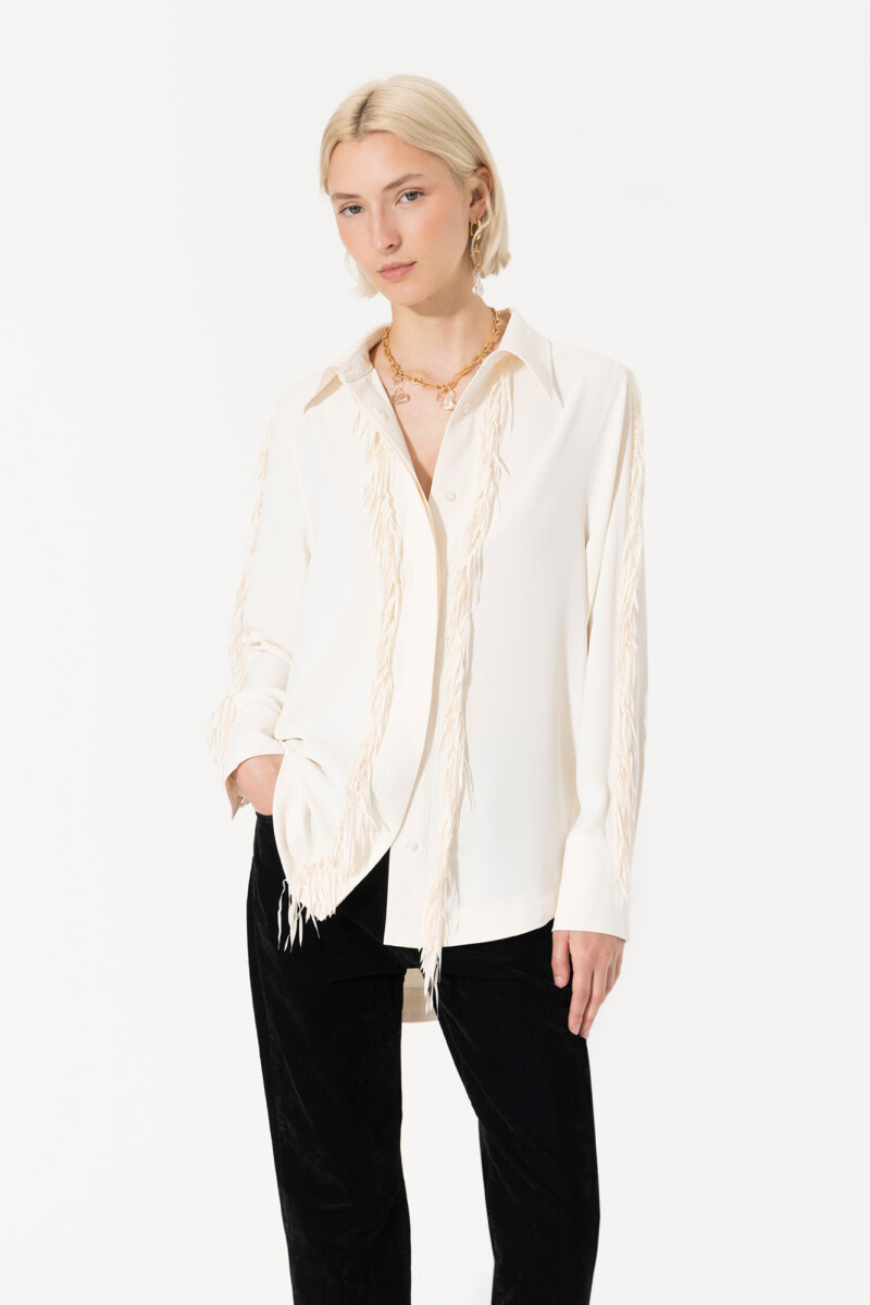 CAMISA FRINGE Beige