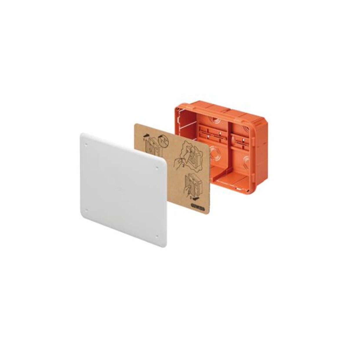 Caja plástica de embutir con riel din, blanca 196x152x70mm - GE8006 