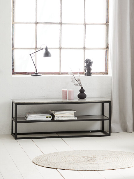 Mueble TV DOKKEDAL 1 estante hormigón/negro Mueble TV DOKKEDAL 1 estante hormigón/negro